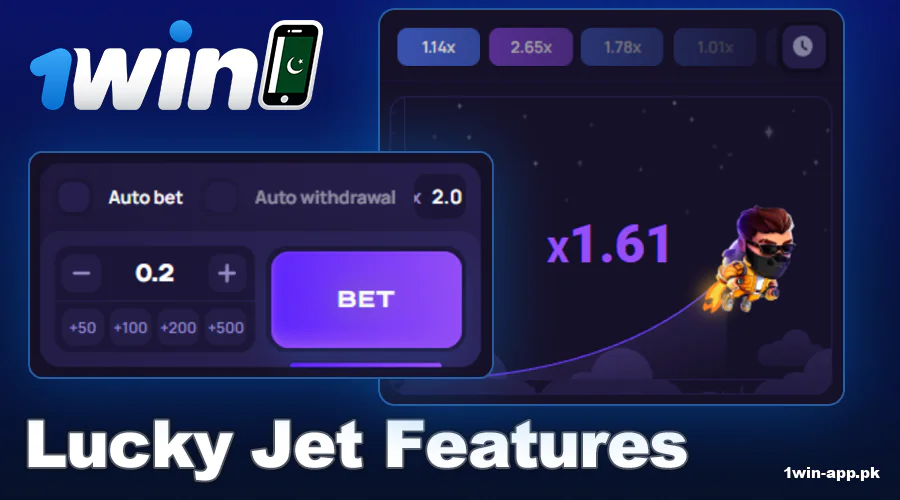 Features of playing 1win App Lucky Jet in Pakistan