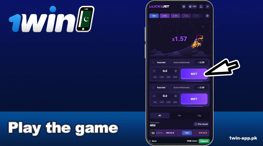 Play 1win App Lucky Jet PK