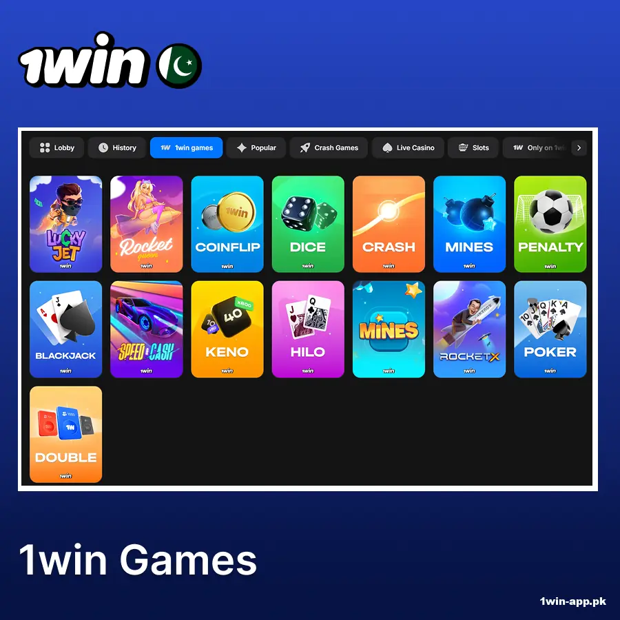 The 1win Games category on the 1win website