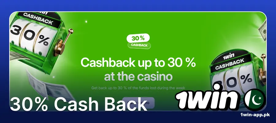 Get 30% cash back on the 1Win website